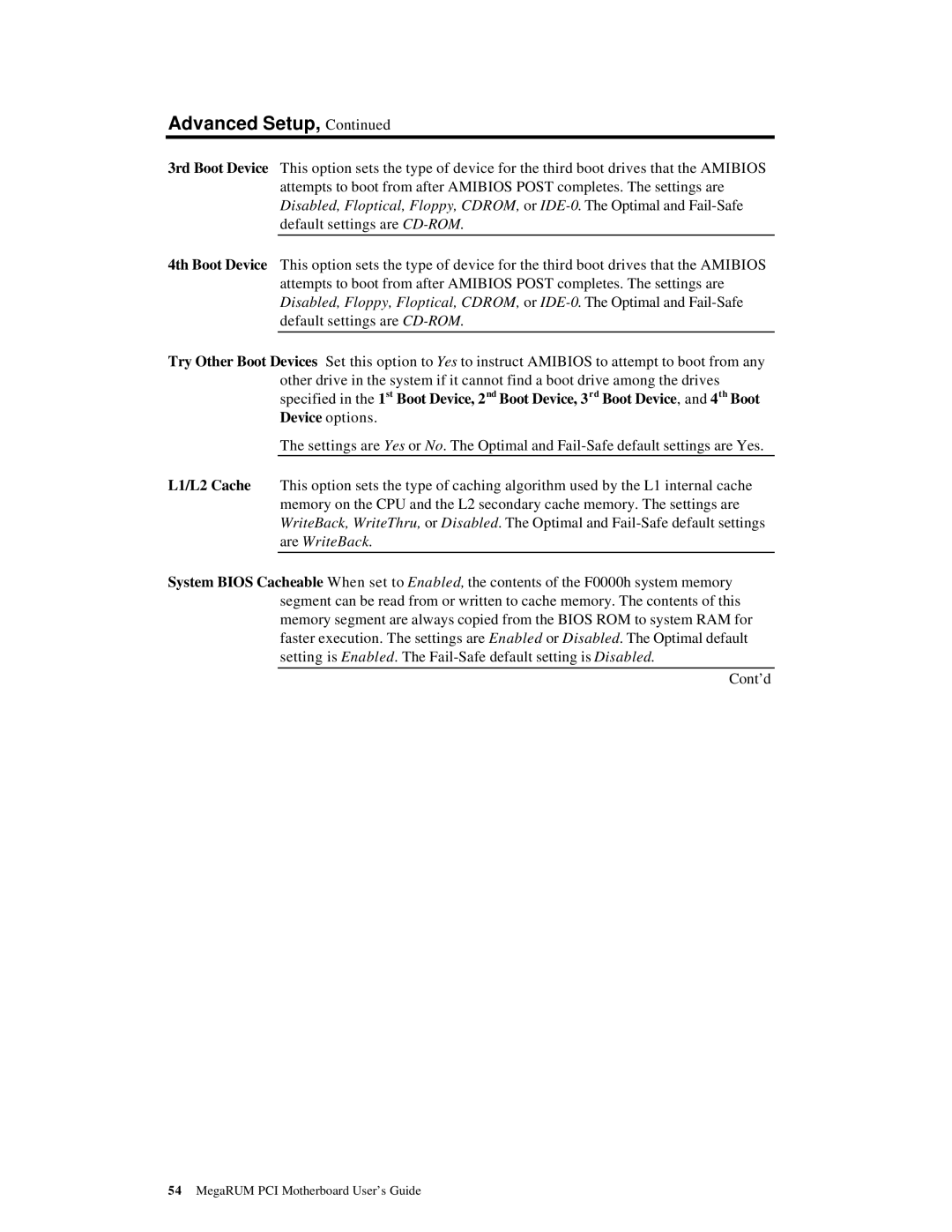 American Megatrends MAN-758 manual Advanced Setup 