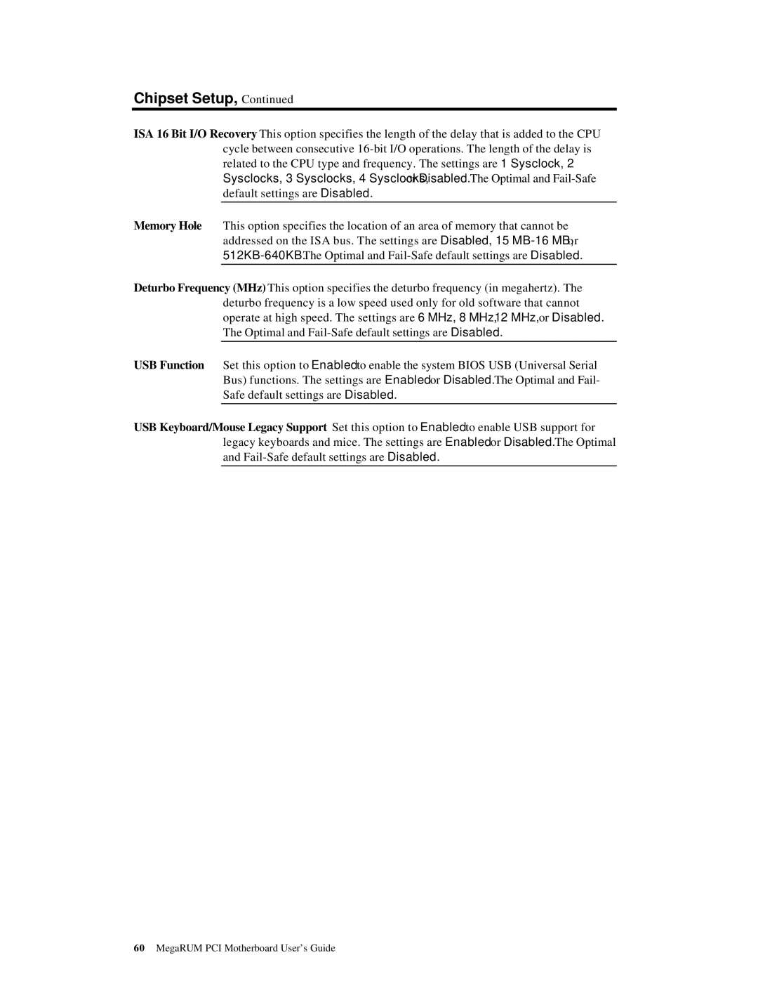 American Megatrends MAN-758 manual Chipset Setup 