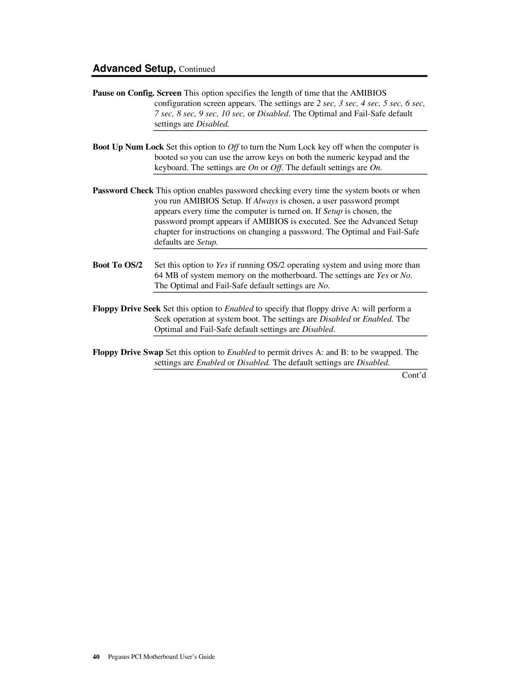 American Megatrends MAN-759 manual Advanced Setup 