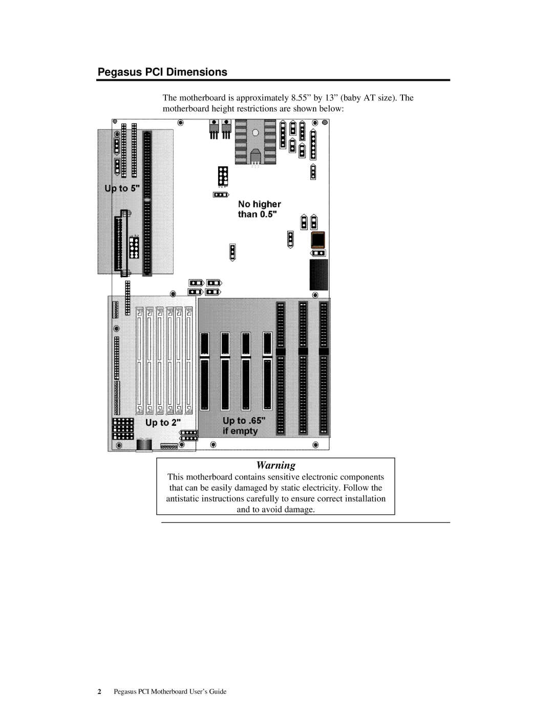 American Megatrends MAN-759 manual Pegasus PCI Dimensions 