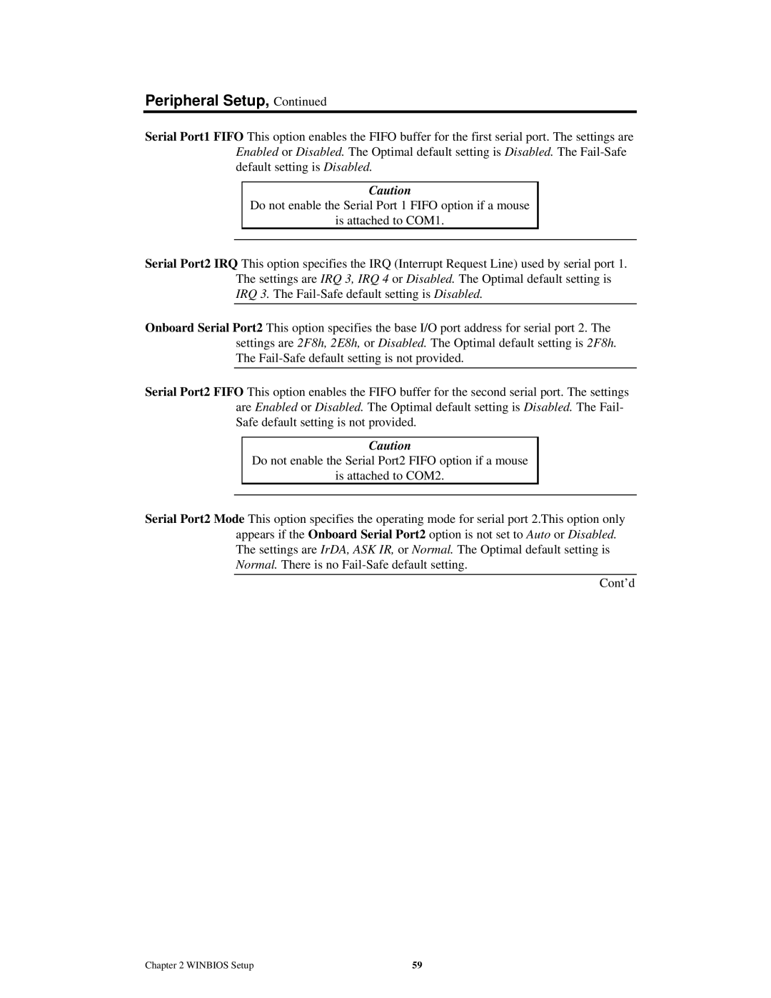 American Megatrends MAN-759 manual Peripheral Setup 