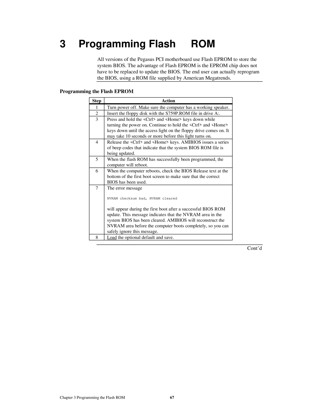 American Megatrends MAN-759 manual Programming Flash ROM, Programming the Flash Eprom 