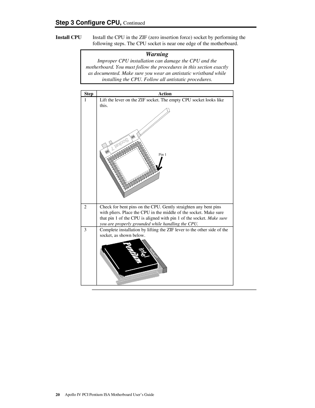 American Megatrends MAN-772 manual Step Action 