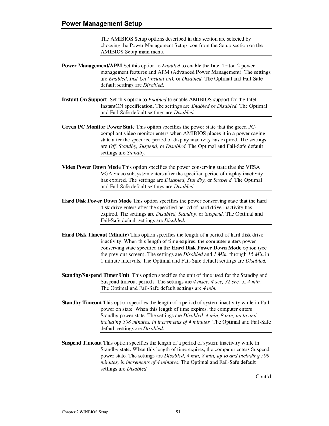 American Megatrends MAN-772 manual Power Management Setup 