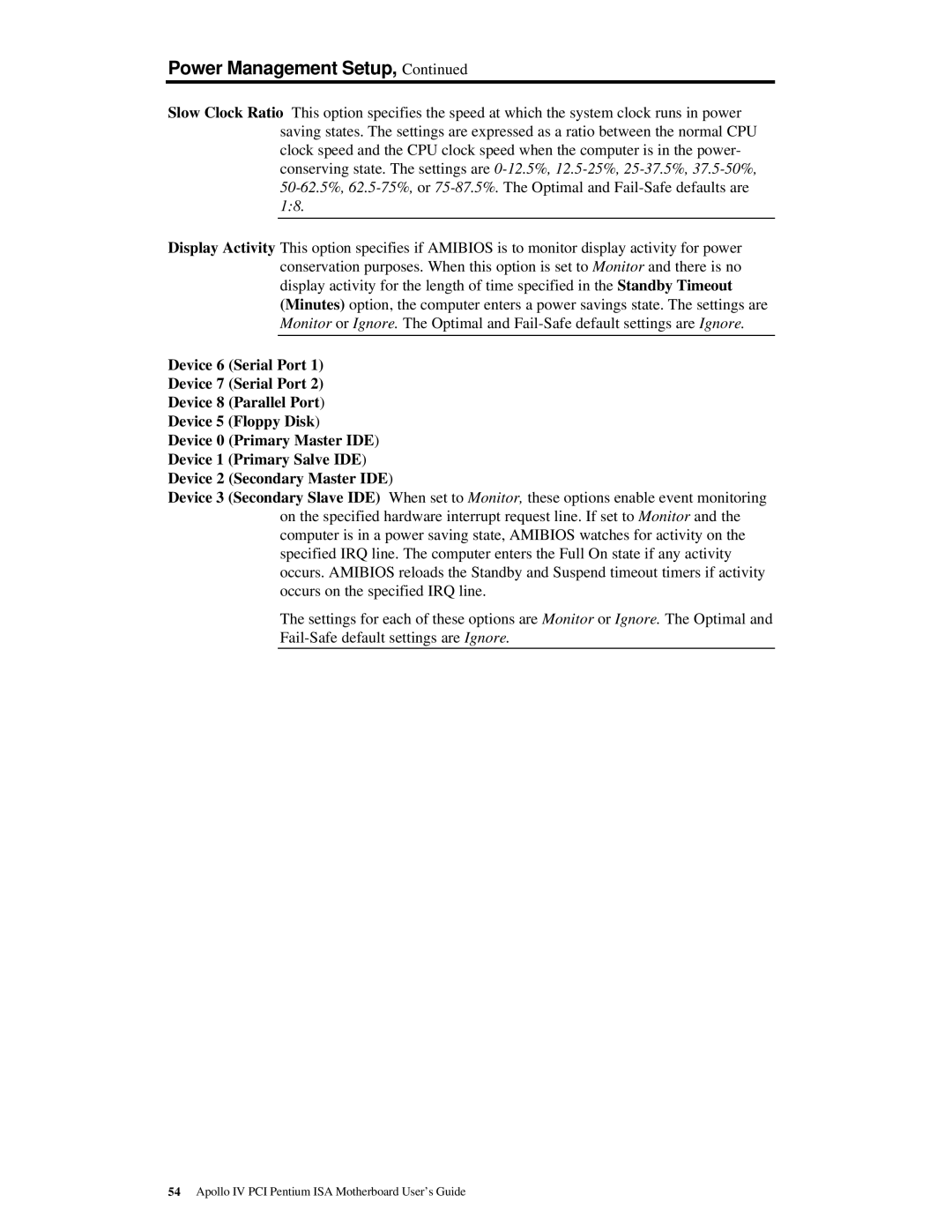 American Megatrends MAN-772 manual Power Management Setup 