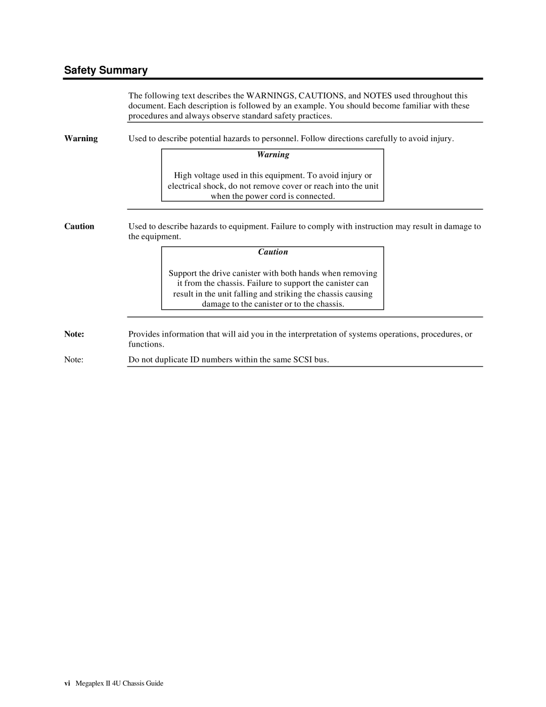 American Megatrends MAN-782-CH4 manual Safety Summary 