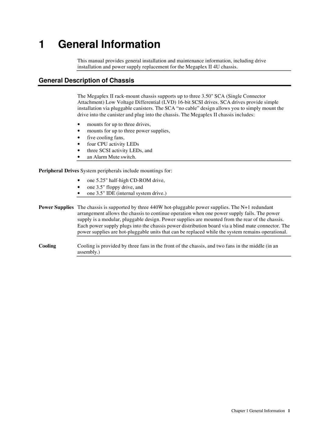 American Megatrends MAN-782-CH4 manual General Information, General Description of Chassis 