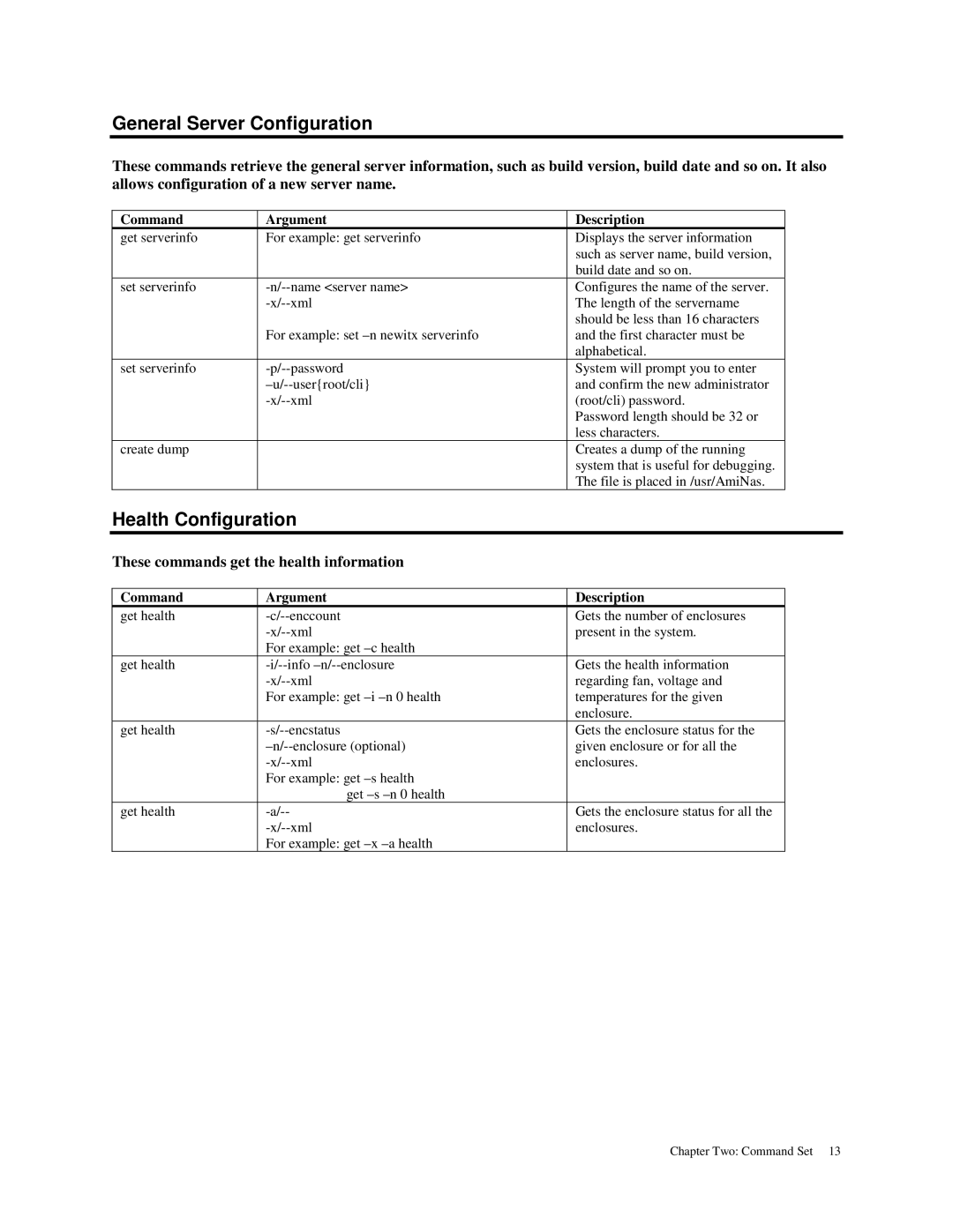 American Megatrends MAN-STOR-ITX27-CLI manual General Server Configuration, Health Configuration 