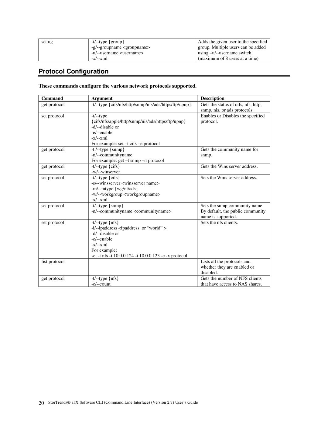 American Megatrends MAN-STOR-ITX27-CLI manual Protocol Configuration 