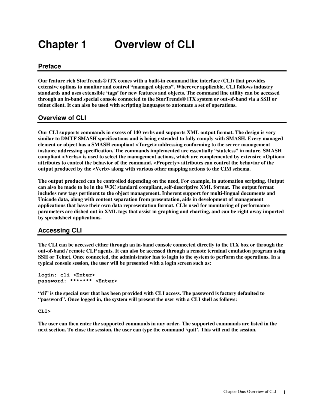 American Megatrends MAN-STOR-ITX27-CLI manual Preface, Overview of CLI, Accessing CLI 