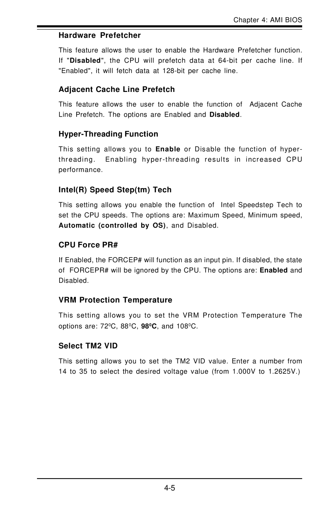 American Megatrends X6DVA-EG Hardware Prefetcher, Adjacent Cache Line Prefetch, Hyper-Threading Function, CPU Force PR# 