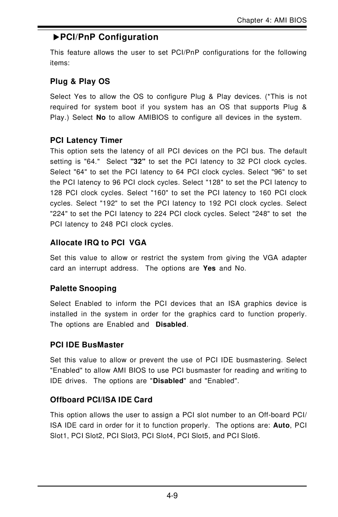 American Megatrends X6DVA-EG, X6DVA-4G user manual XPCI/PnP Configuration 