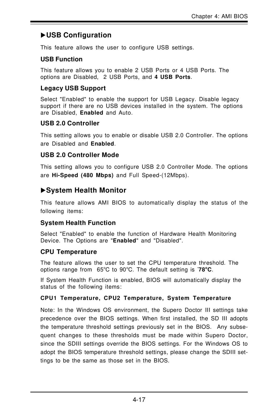 American Megatrends X6DVA-EG, X6DVA-4G user manual Xusb Configuration, XSystem Health Monitor 