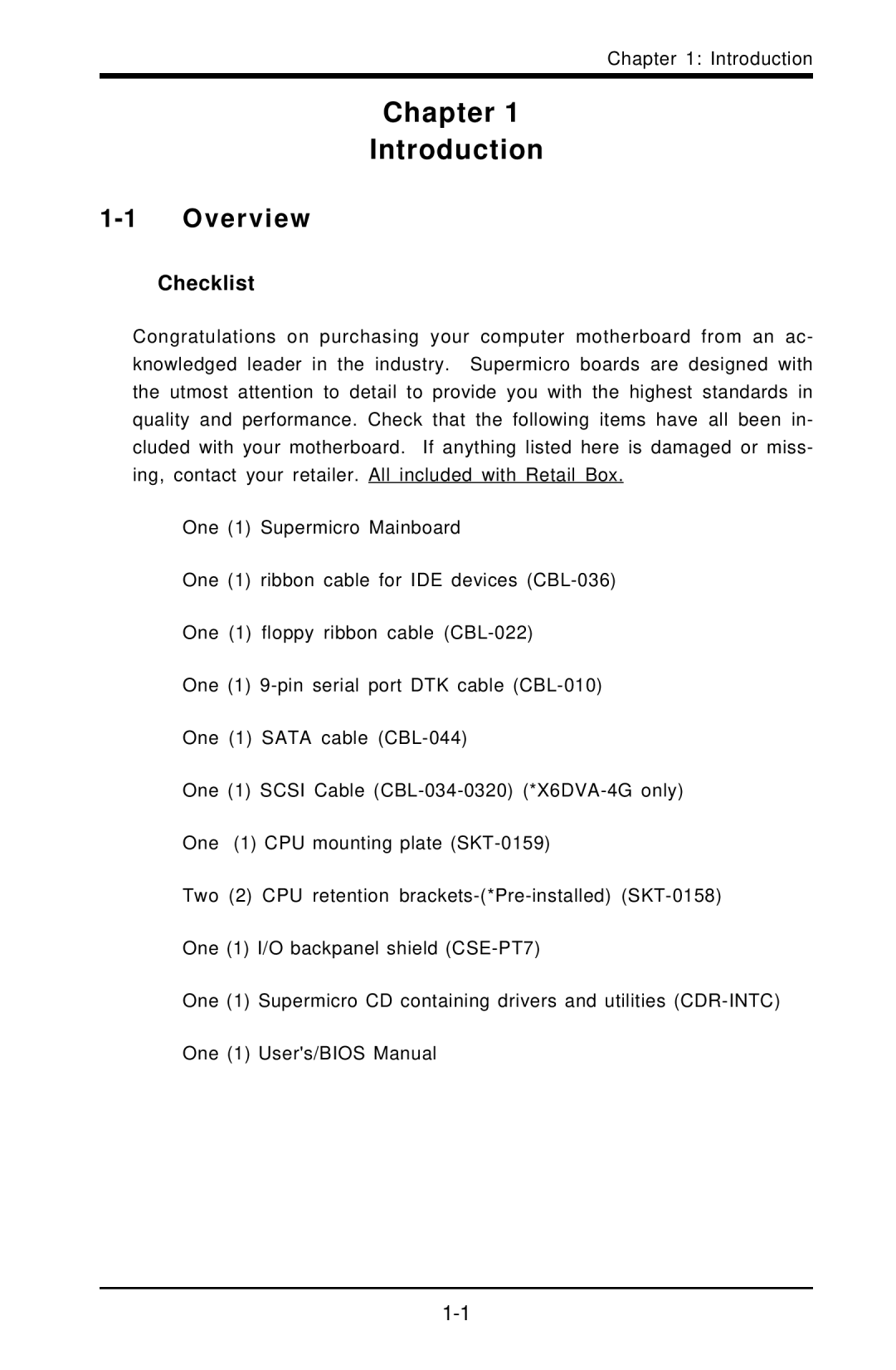 American Megatrends X6DVA-EG, X6DVA-4G user manual Overview, Checklist 