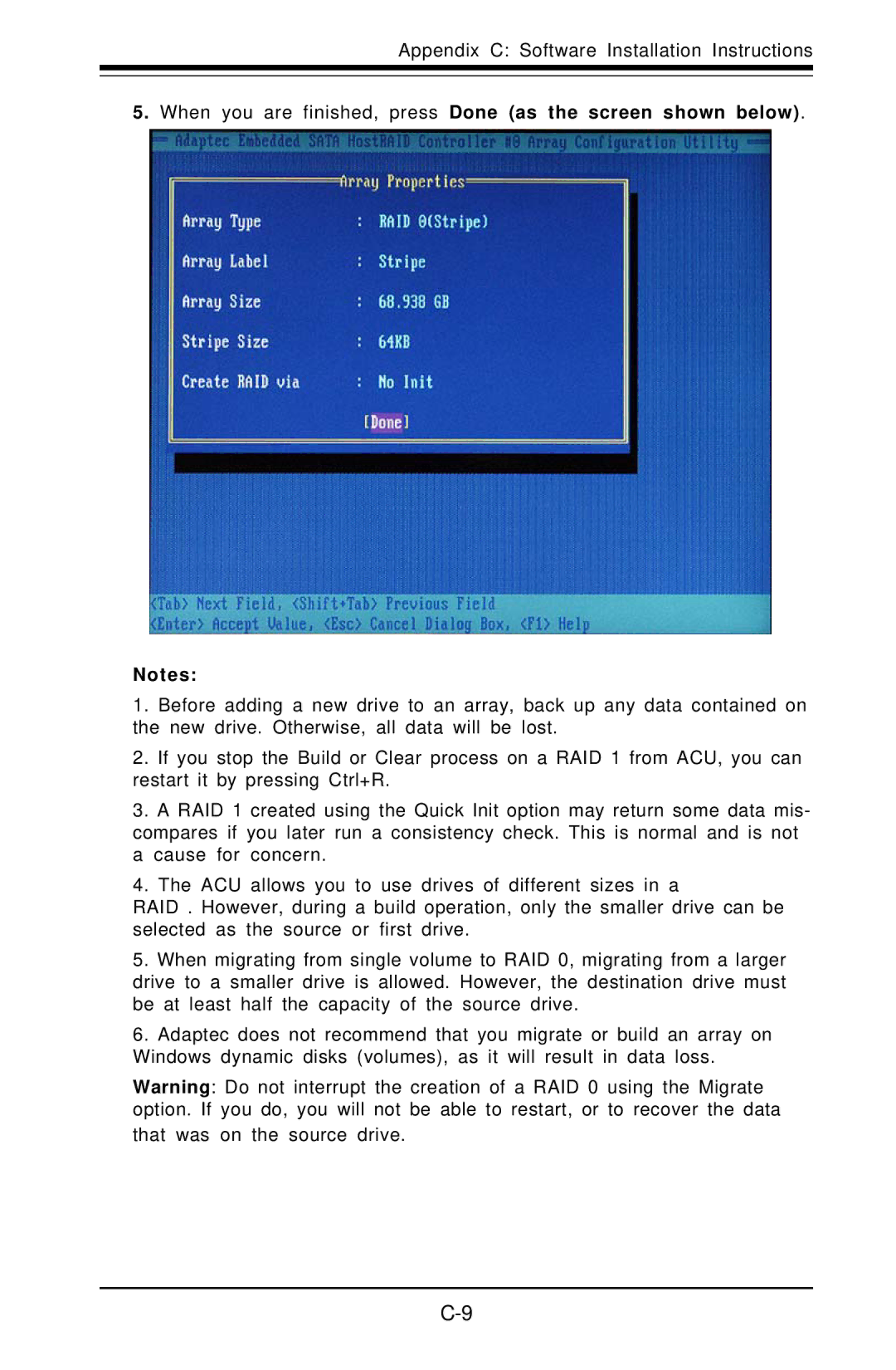 American Megatrends X6DVA-EG, X6DVA-4G user manual When you are finished, press Done as the screen shown below 