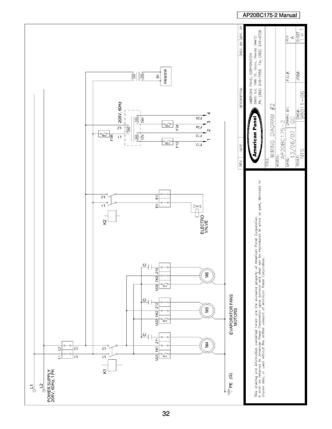 American Panel user manual AP20BC175-2 Manual 