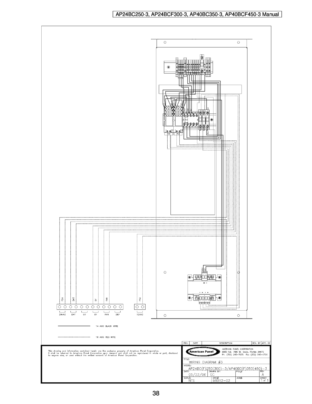 American Panel user manual AP24BC250-3, AP24BCF300-3, AP40BC350-3, AP40BCF450-3 Manual 