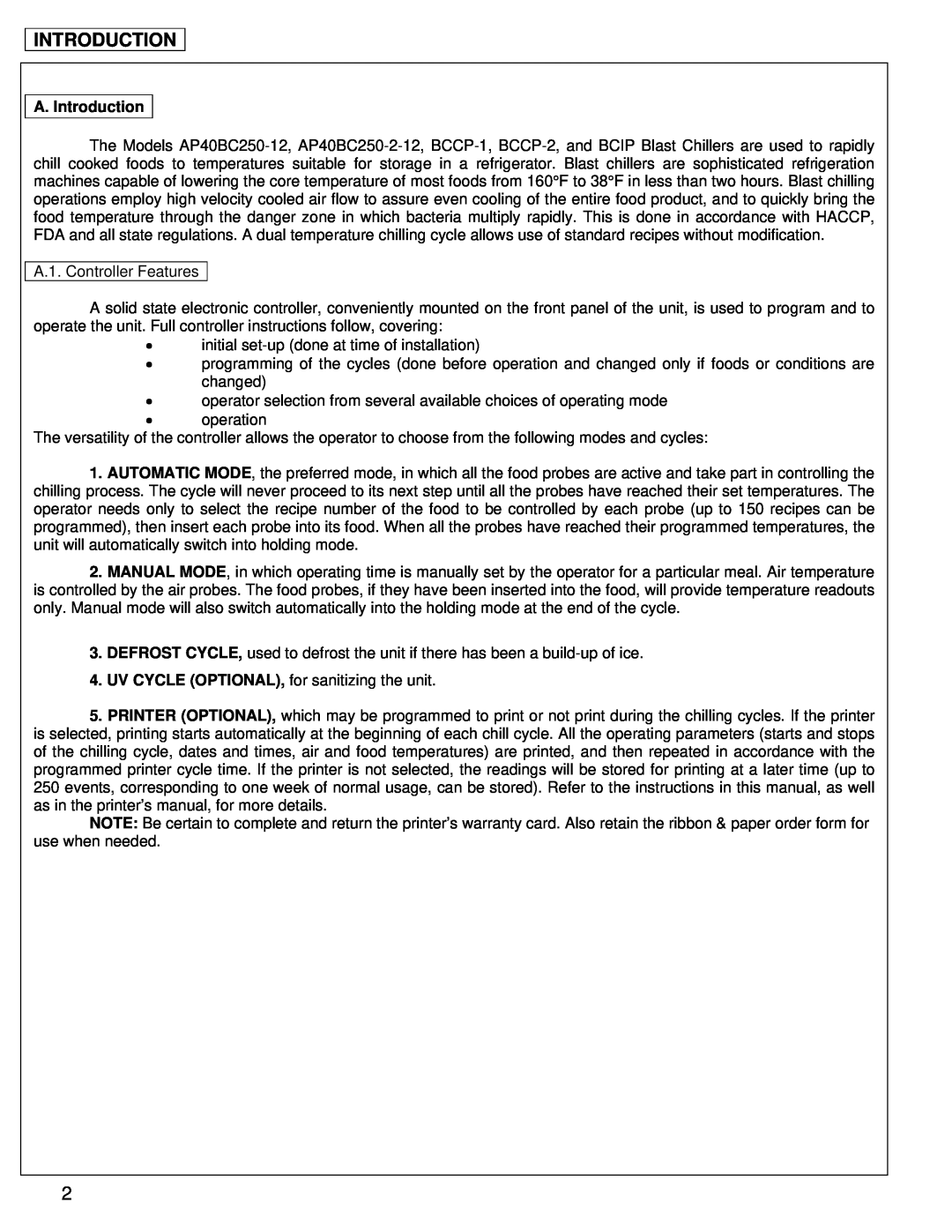 American Panel AP40BC250-12, BCCP-1, BCIP, BCCP-2, AP40BC250-2-12 manual A. Introduction 