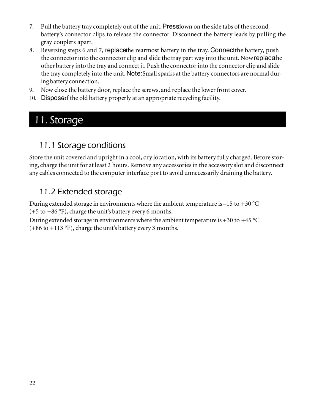 American Power Conversion 2200 manual Storage conditions, Extended storage 