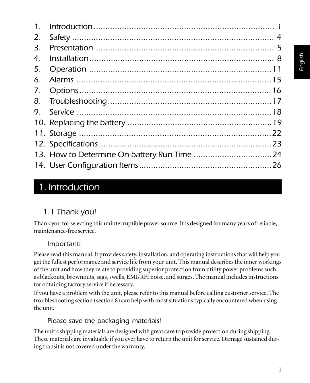 American Power Conversion 2200 manual Introduction, Thank you, Please save the packaging materials 