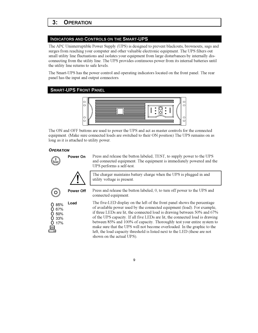 American Power Conversion 3000VA 3U, 2200VA 3U user manual Operation 