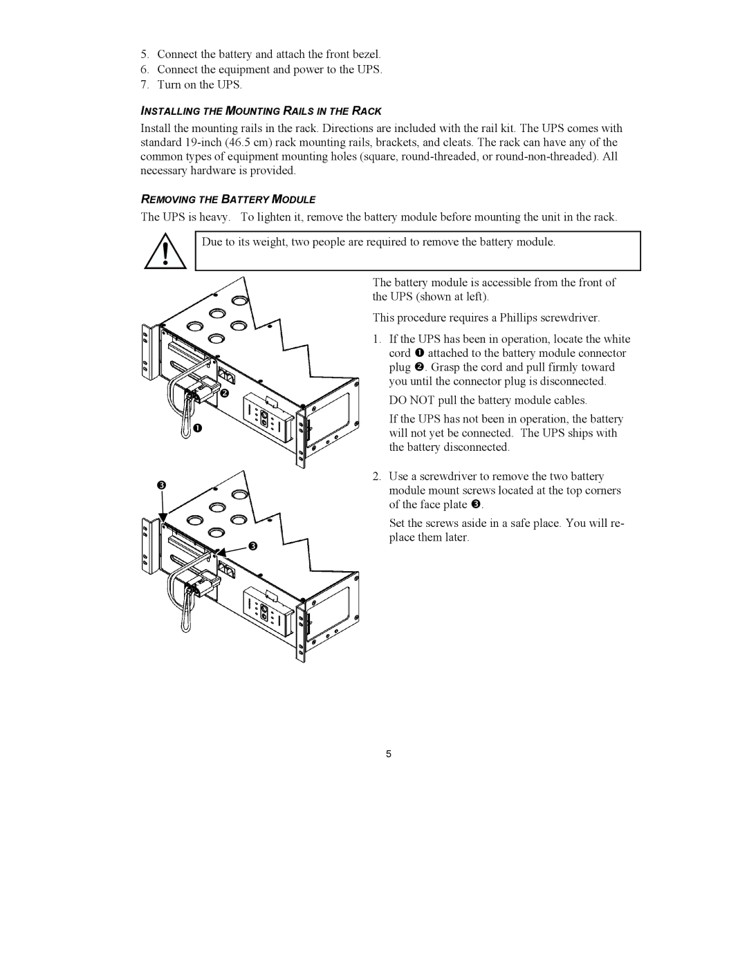 American Power Conversion 3000VA 3U, 2200VA 3U user manual Installing the Mounting Rails in the Rack 