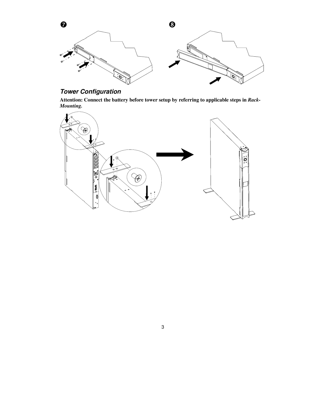 American Power Conversion 110, 120, 230 user manual Tower Configuration 