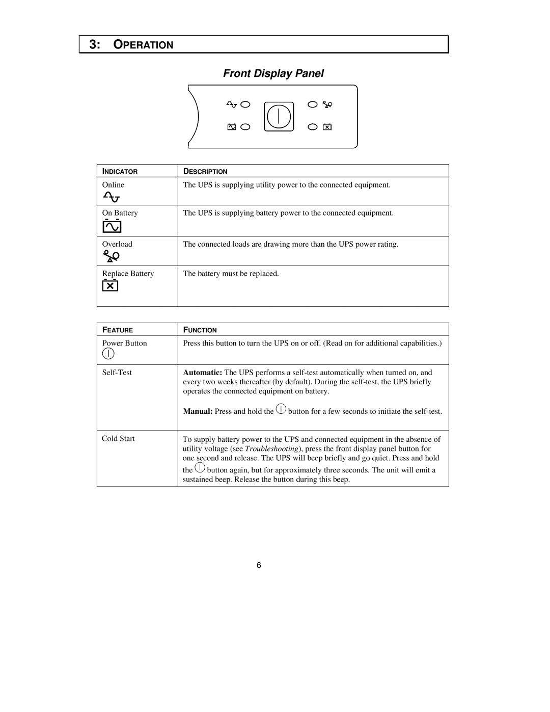 American Power Conversion 110, 120, 230 user manual Front Display Panel 