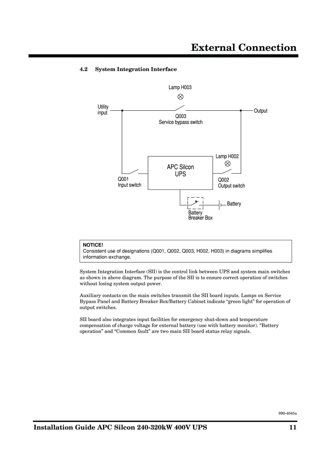 American Power Conversion 240-320kW 400V manual System Integration Interface 