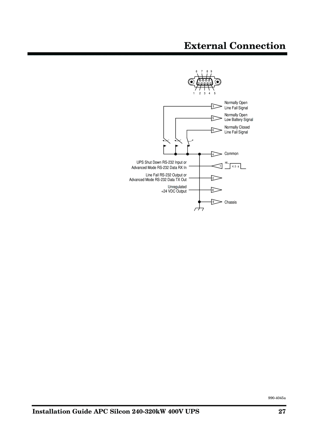 American Power Conversion 240-320kW 400V manual External Connection 