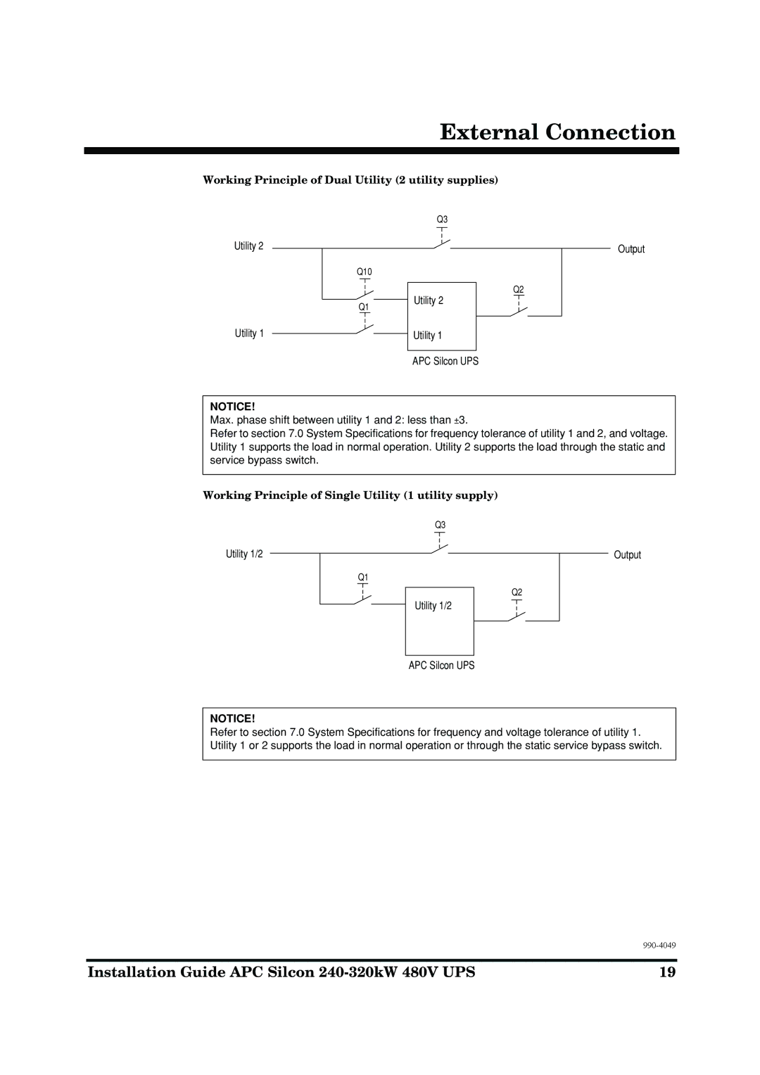 American Power Conversion 240-320kW manual Working Principle of Dual Utility 2 utility supplies 