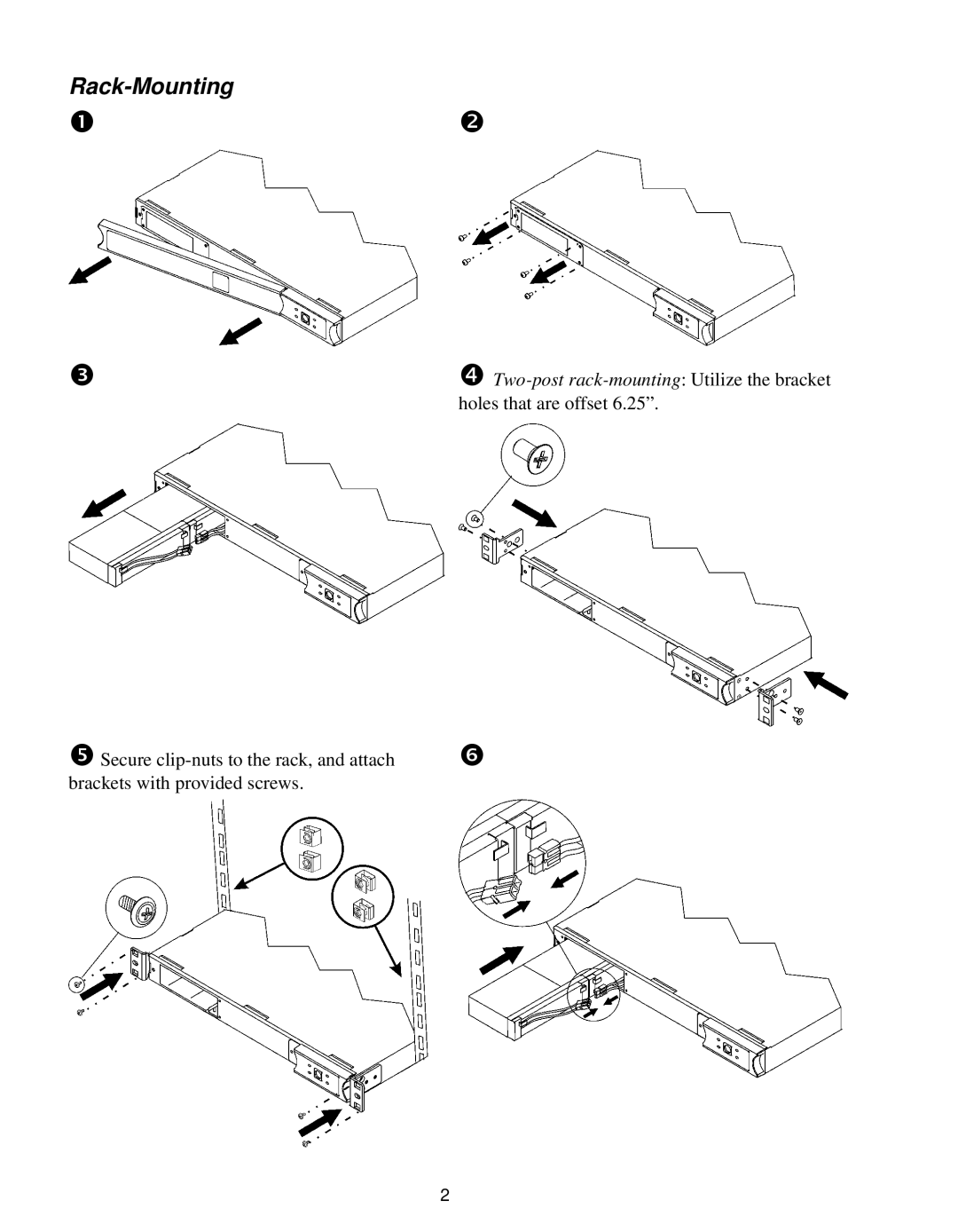 American Power Conversion 250VA, 110Vac user manual Rack-Mounting 