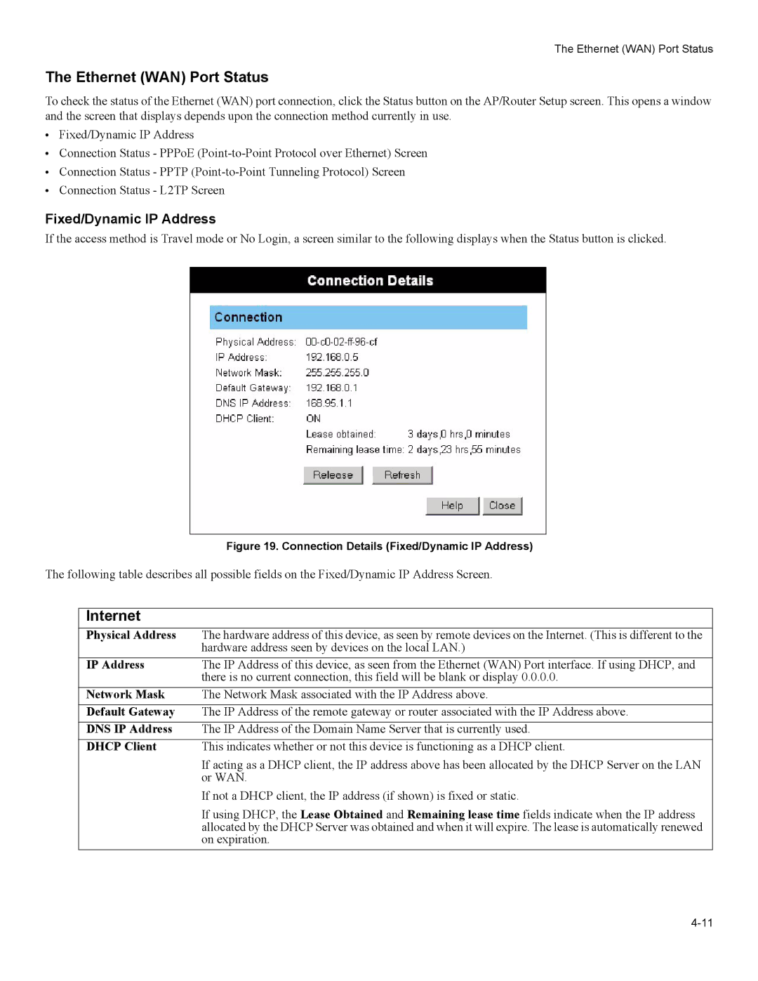 American Power Conversion 3-in-1 Wireless Mobile Router Ethernet WAN Port Status, Internet, Fixed/Dynamic IP Address 