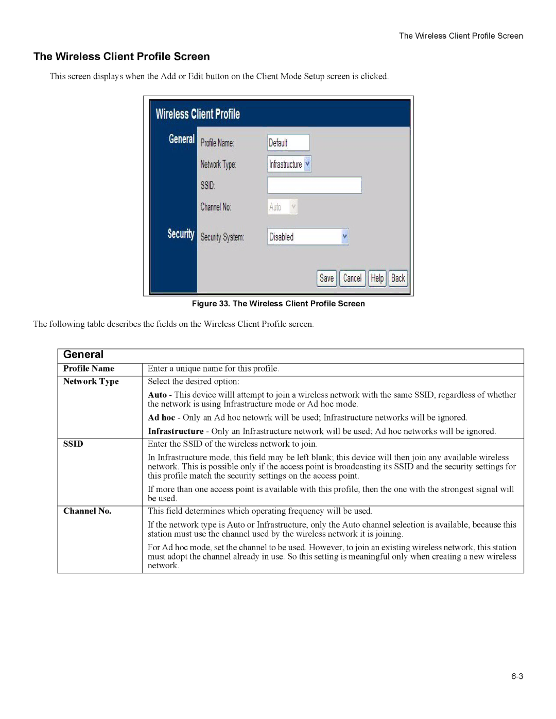 American Power Conversion 3-in-1 Wireless Mobile Router user manual Wireless Client Profile Screen, General, Profile Name 