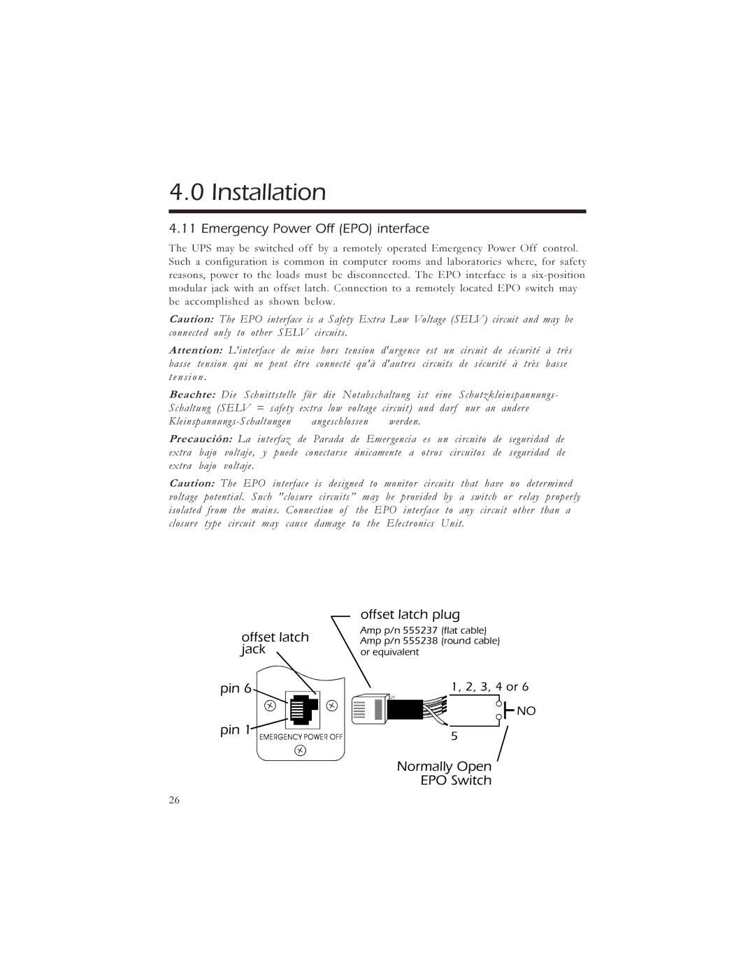 American Power Conversion 5000 Emergency Power Off EPO interface, Éx z¸ é ´´ éx z¸, ÇxzÑ, Xéé f Sgf j z¸, 83 93 3 a C 