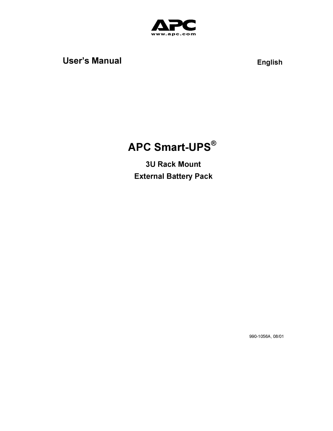 American Power Conversion 3U Rack Mount user manual APC Smart-UPS 