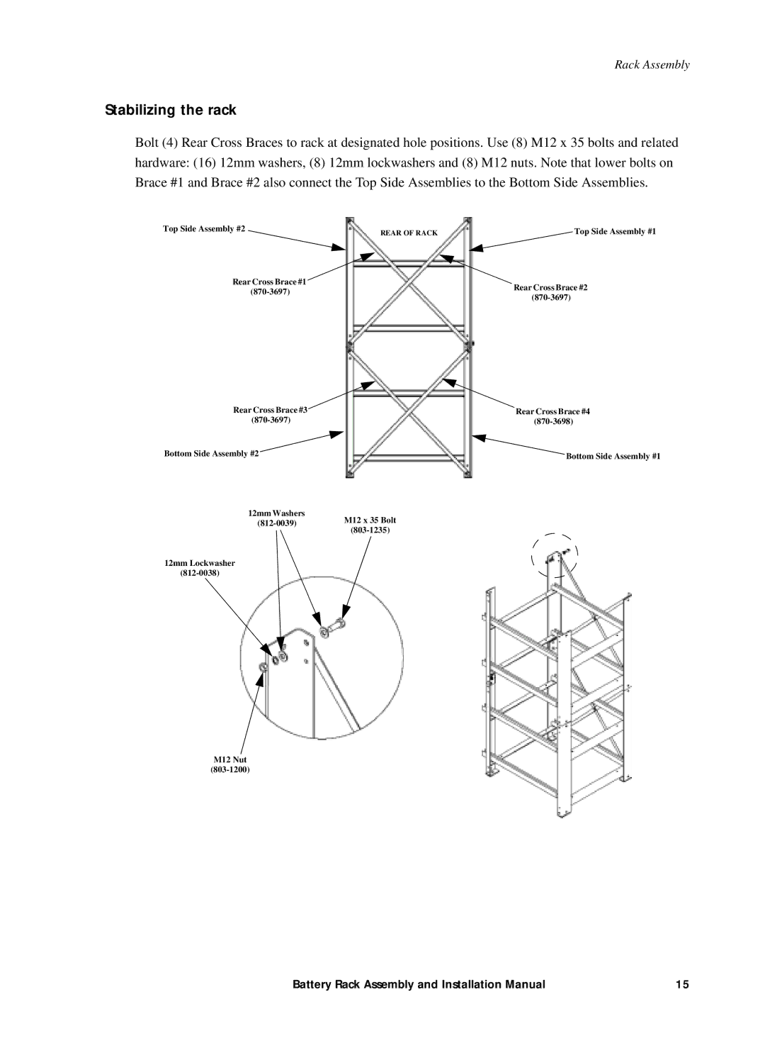 American Power Conversion 400kW1MW installation manual Stabilizing the rack 