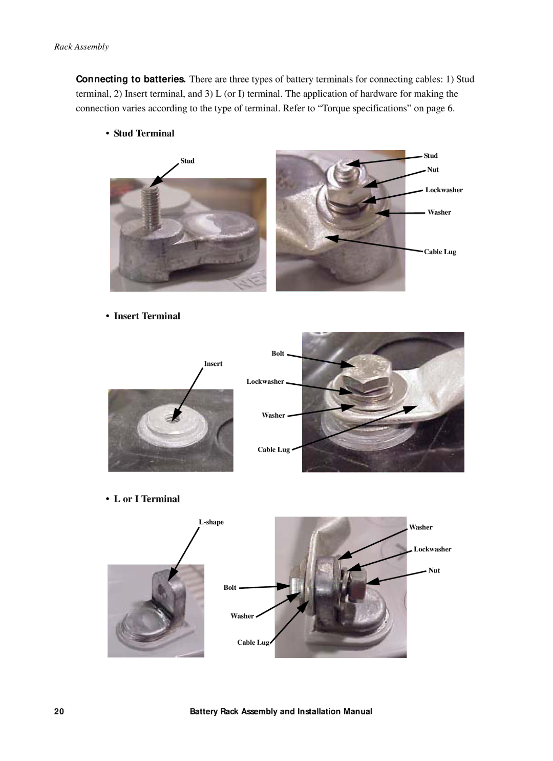 American Power Conversion 400kW1MW installation manual Stud Terminal 