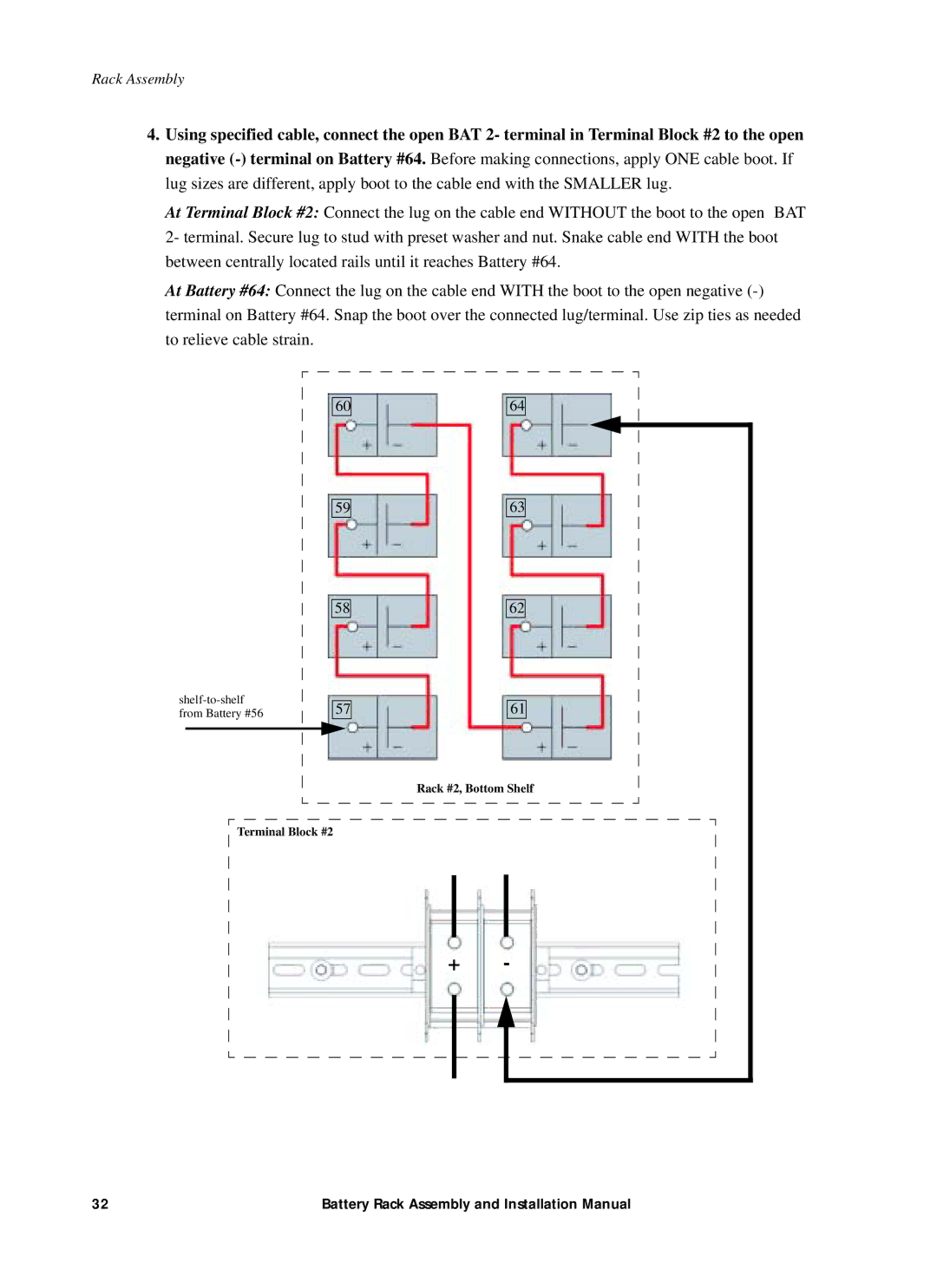 American Power Conversion 400kW1MW installation manual Shelf-to-shelf From Battery #56 