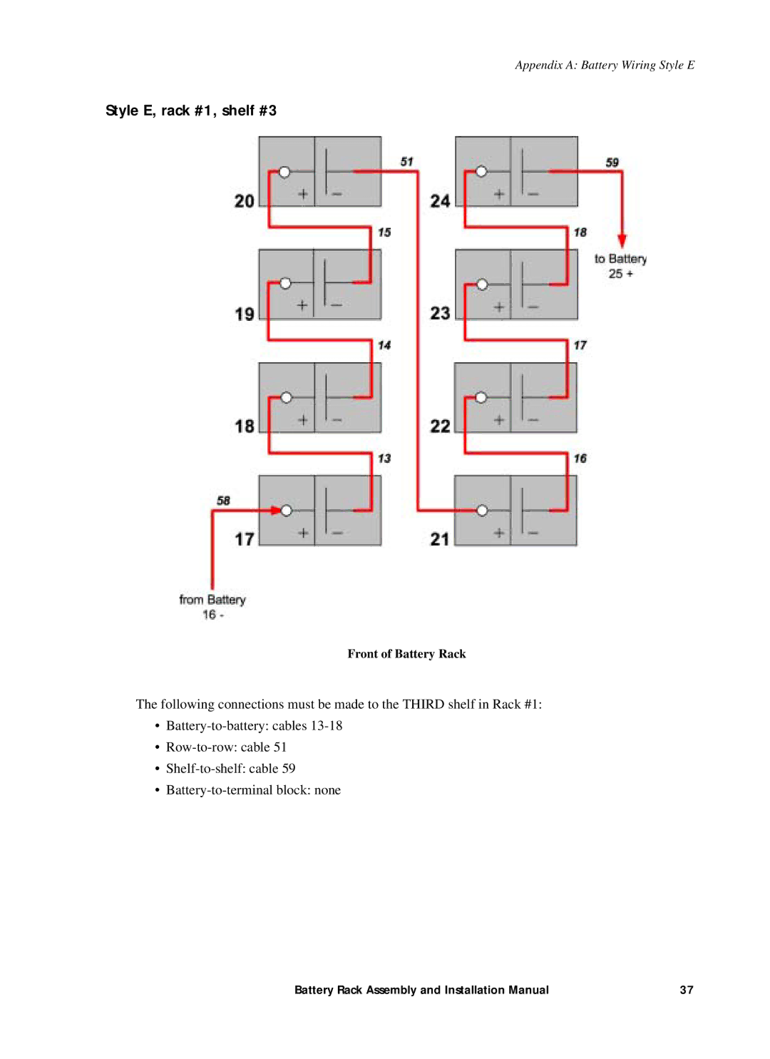 American Power Conversion 400kW1MW installation manual Style E, rack #1, shelf #3 