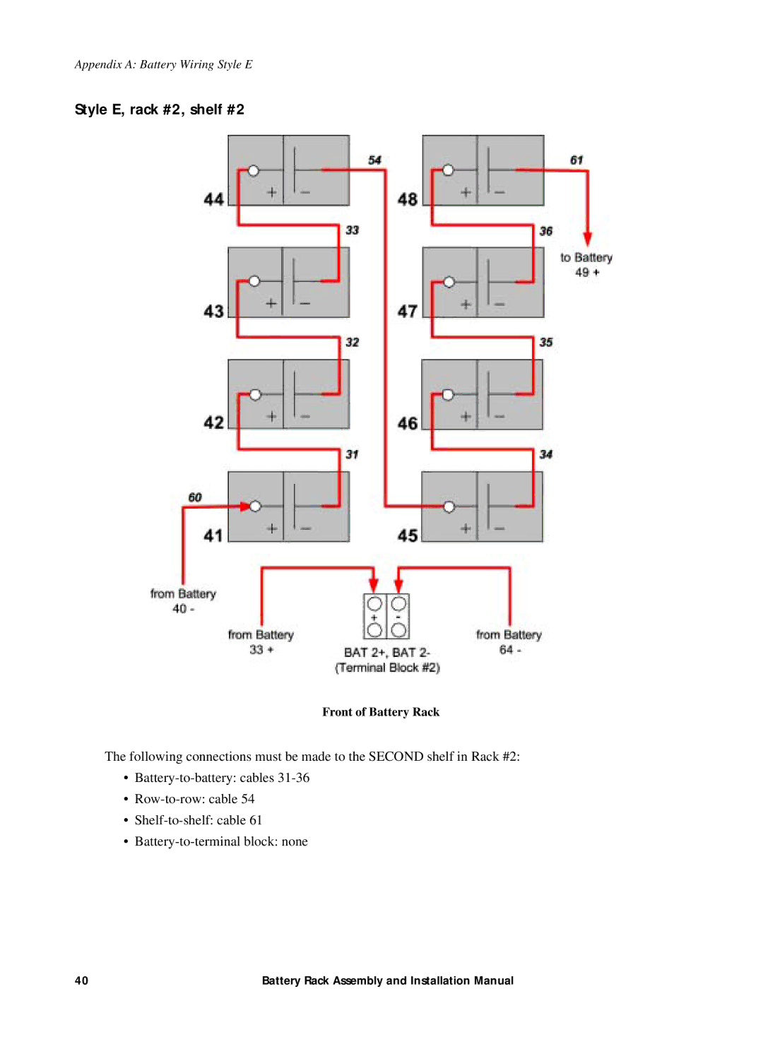 American Power Conversion 400kW1MW installation manual Style E, rack #2, shelf #2 