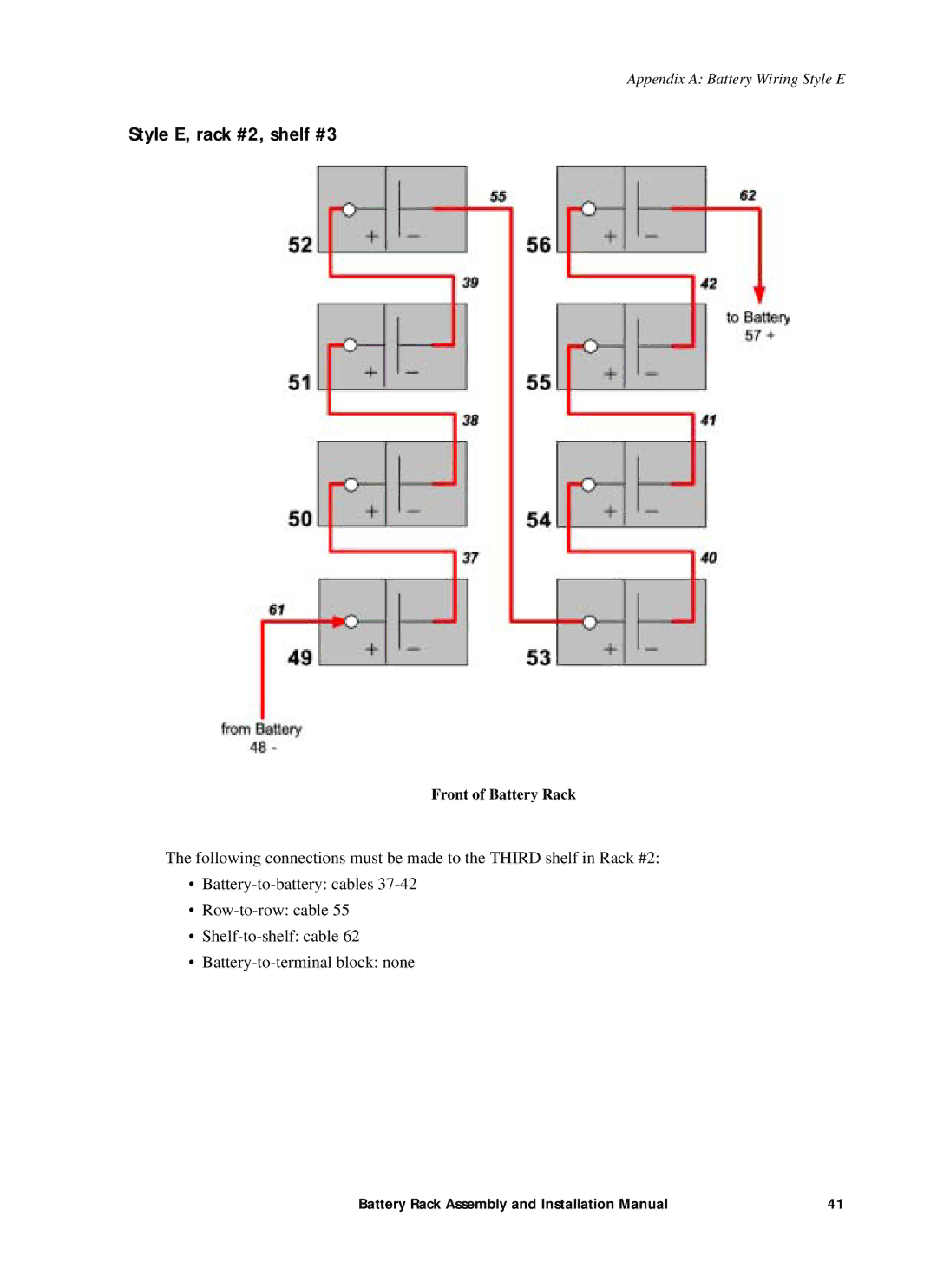 American Power Conversion 400kW1MW installation manual Style E, rack #2, shelf #3 