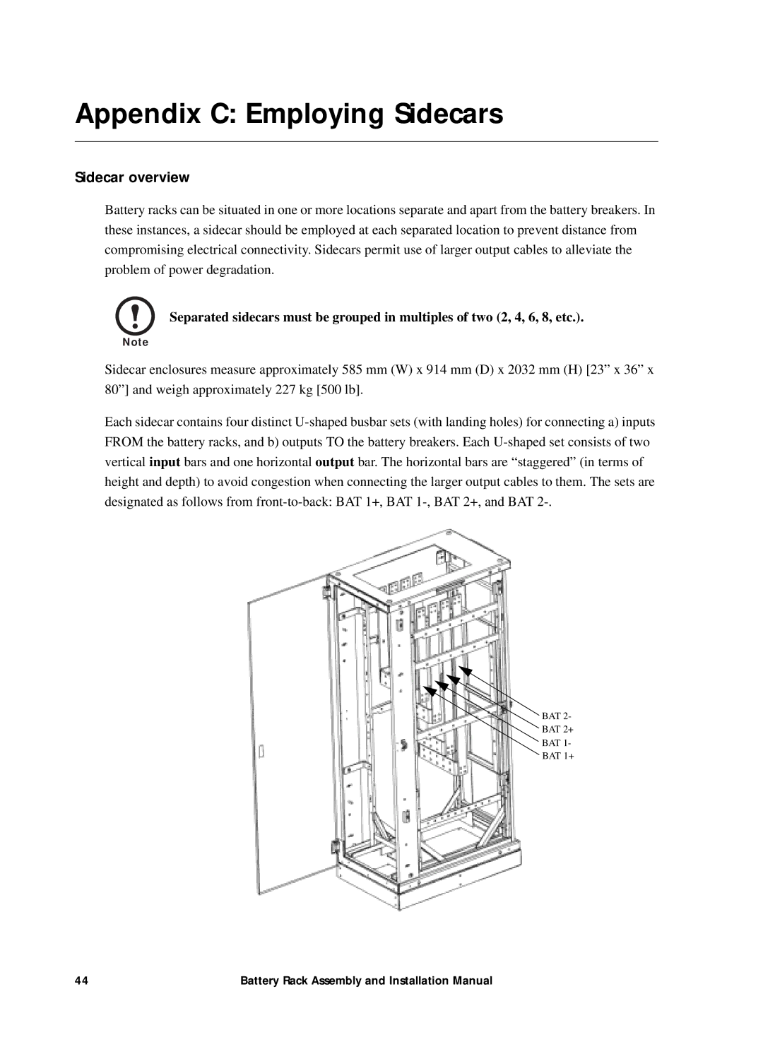 American Power Conversion 400kW1MW installation manual Appendix C Employing Sidecars, Sidecar overview 