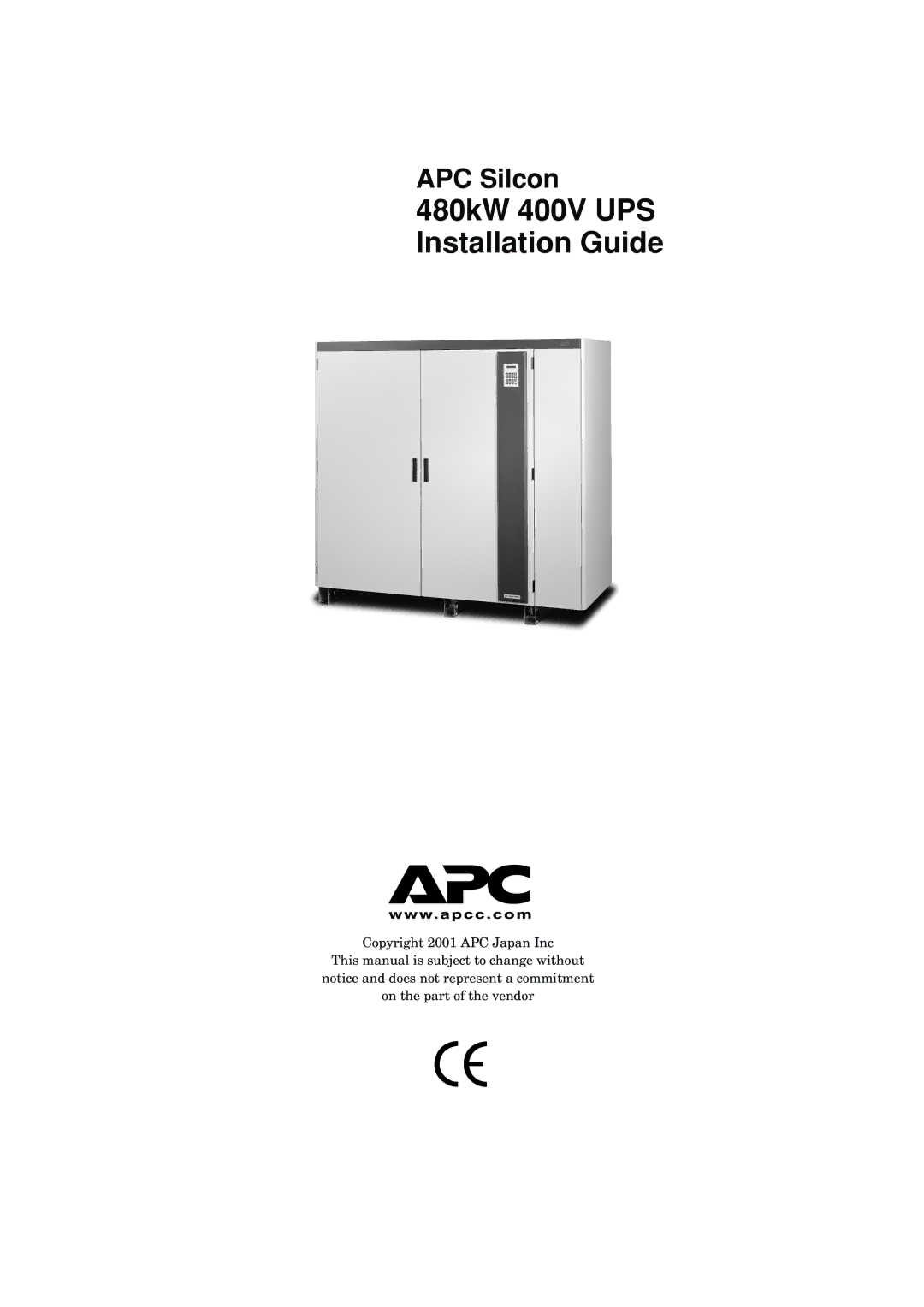 American Power Conversion manual 480kW 400V UPS Installation Guide 