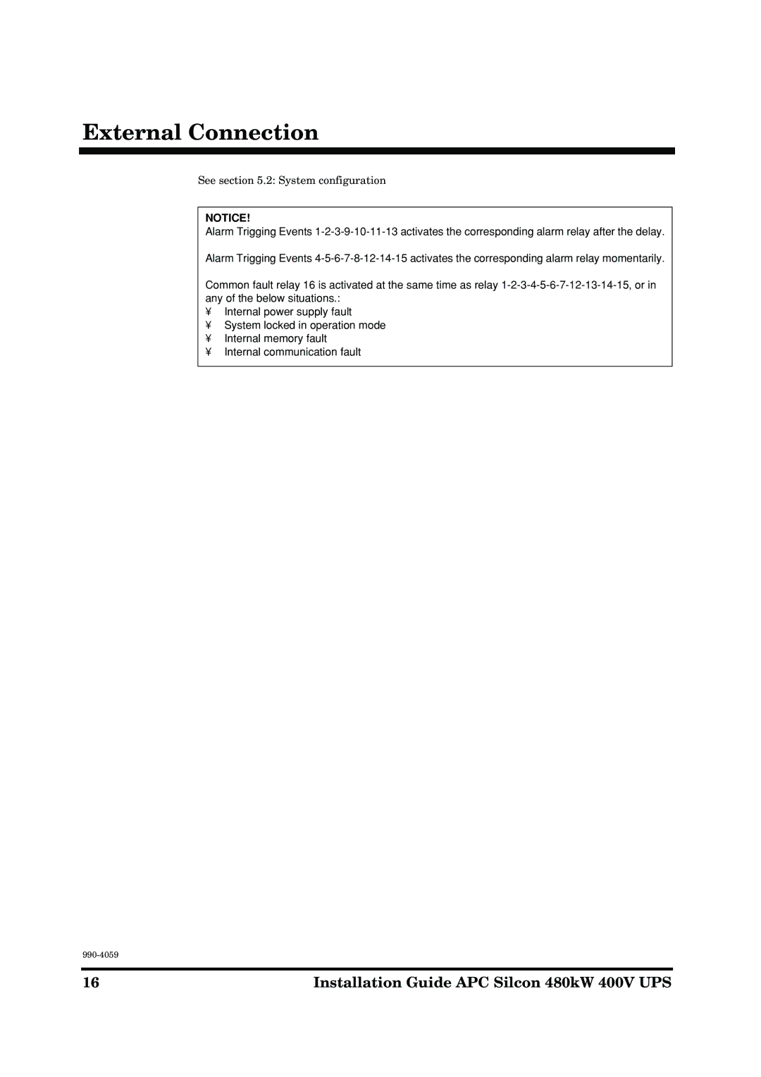 American Power Conversion 480kW 400V manual See .2 System configuration 