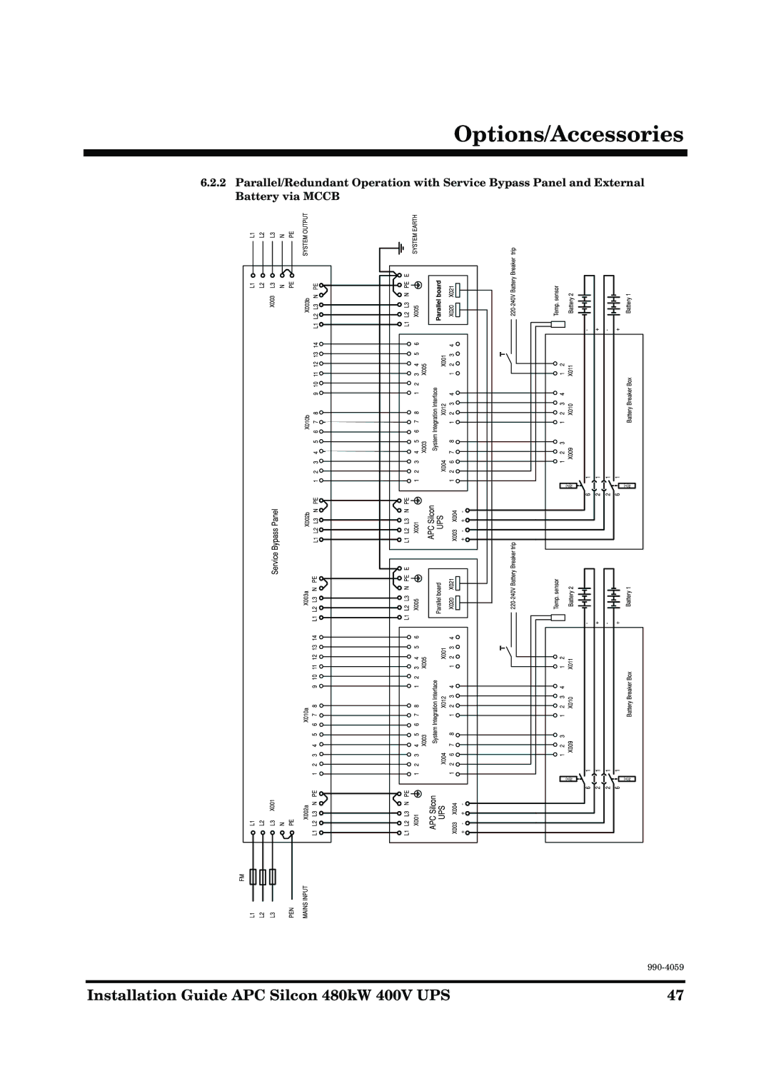 American Power Conversion 480kW 400V manual Options/Accessories 