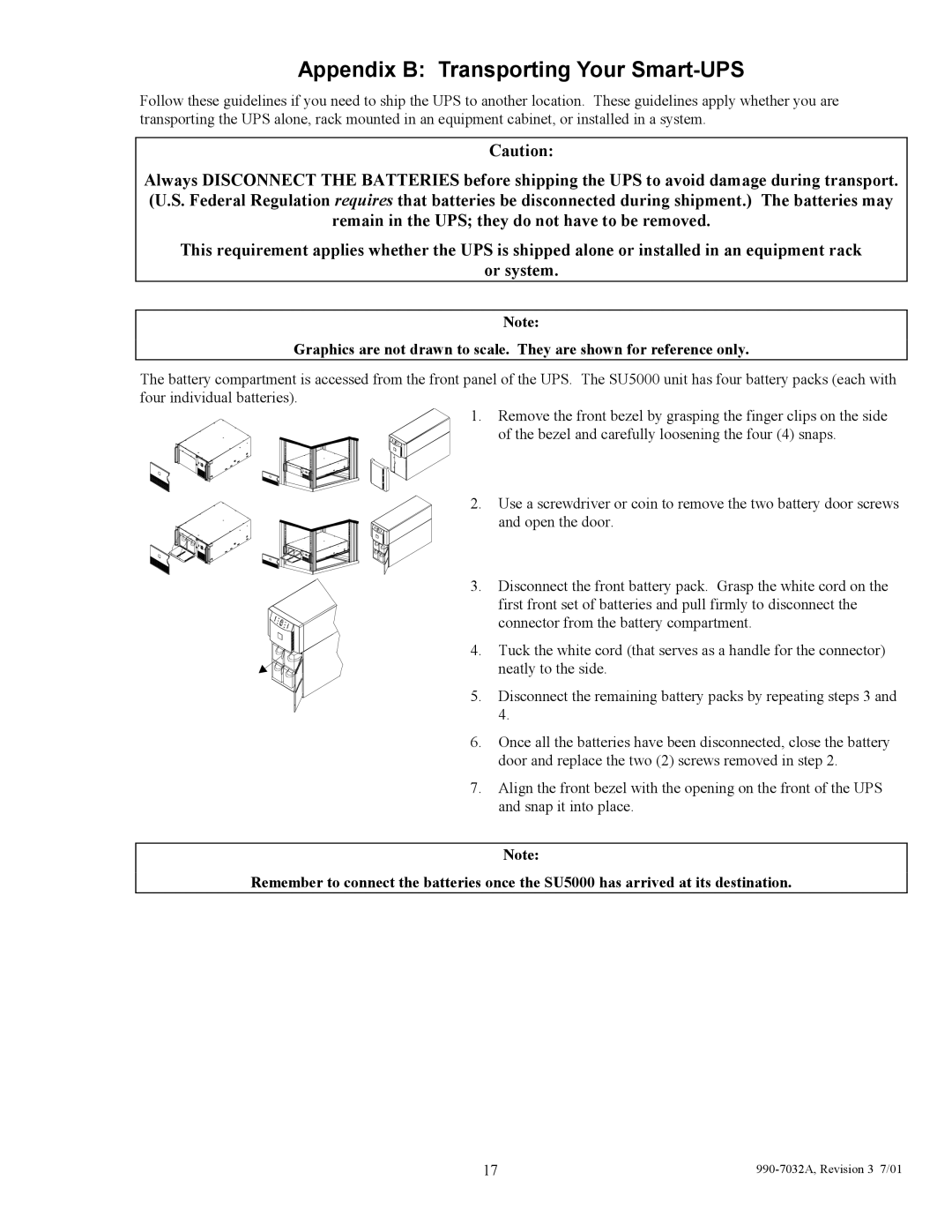 American Power Conversion 5000I user manual Appendix B Transporting Your Smart-UPS 