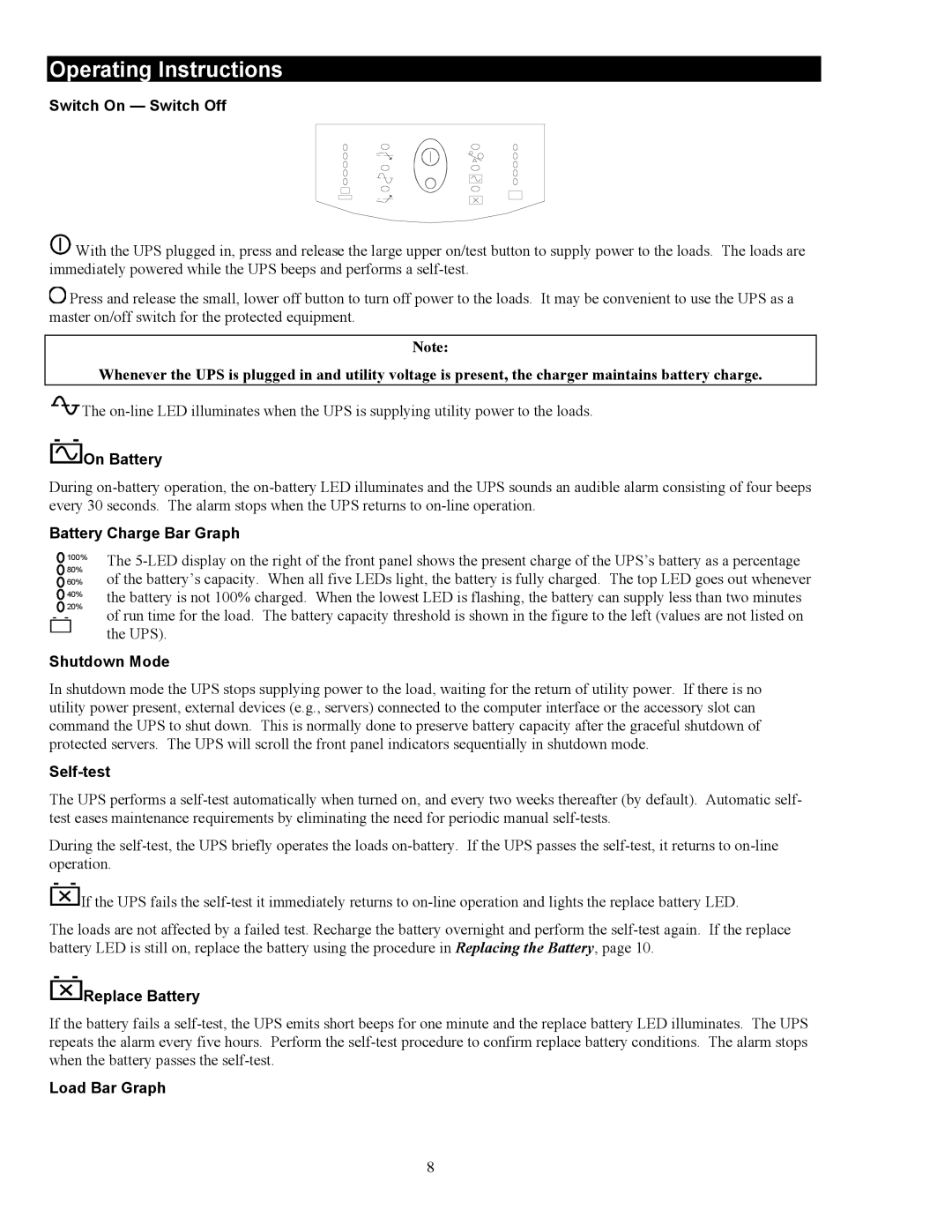 American Power Conversion 5000RMB user manual Operating Instructions 