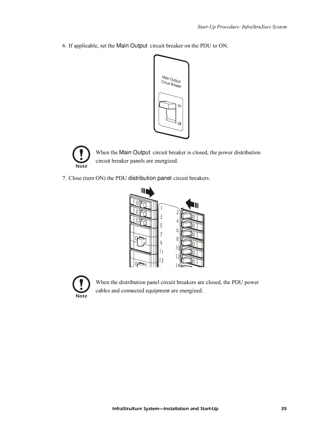 American Power Conversion 60kW InfraStruXureTM System manual Start-Up Procedure InfraStruXure System 