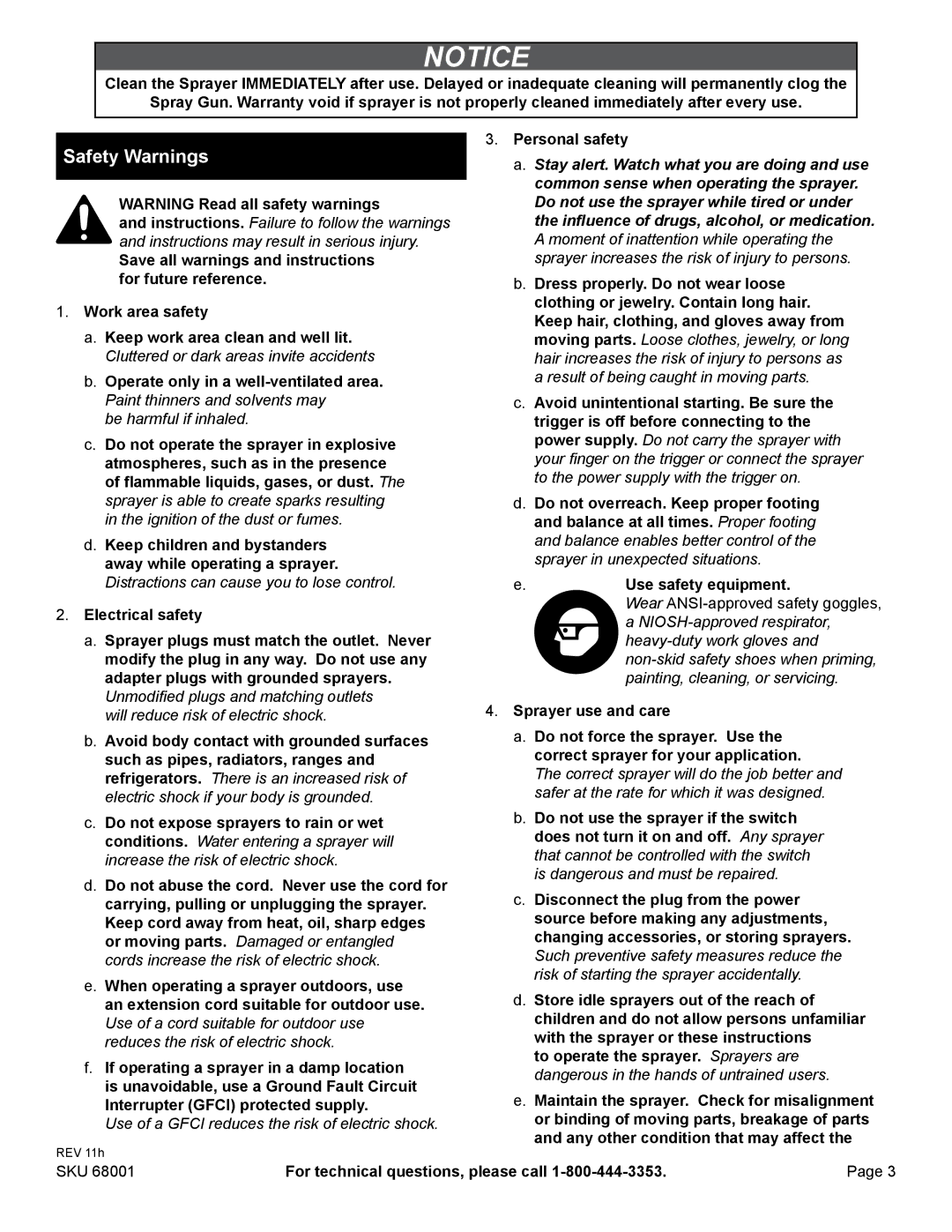 American Power Conversion 68001 warranty Safety Warnings, Operate only in a well-ventilated area, Personal safety 